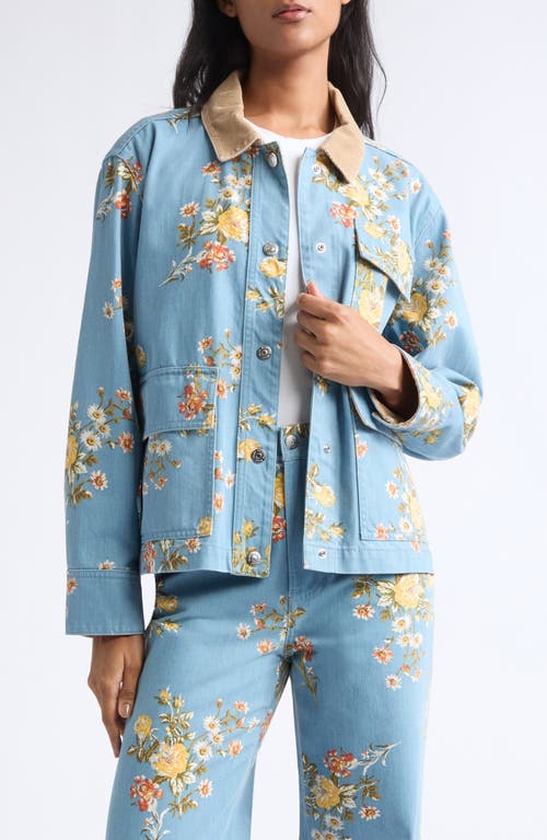 Veronica Beard Veronica Beard Leighton Floral Print Denim Jacket