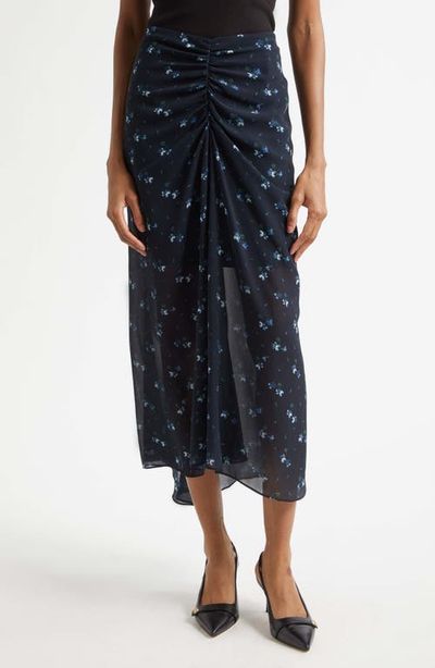 Veronica Beard Veronica Beard Limani Ruched Midi Skirt
