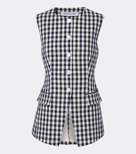 Veronica Beard Veronica Beard Lois gingham cotton vest