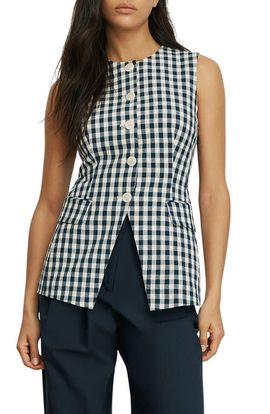 Veronica Beard Veronica Beard Lois Stretch Cotton Gingham Vest