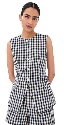 Veronica Beard Veronica Beard Lois Vest Navy/Dove