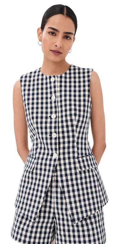 Veronica Beard Veronica Beard Lois Vest Navy/Dove