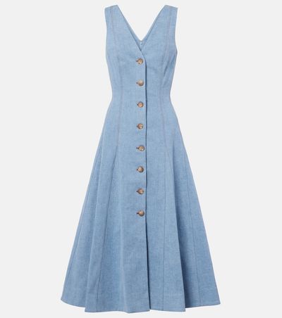 Veronica Beard Veronica Beard Lou pleated denim midi dress