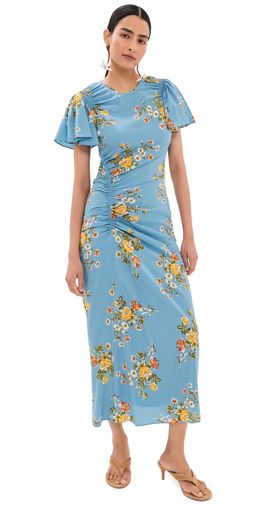 Veronica Beard Veronica Beard Midi Huntleigh Dress Blue River Multi