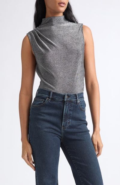 Veronica Beard Veronica Beard Mylie Metallic Mock Neck Top
