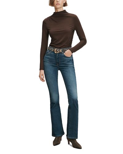 Veronica Beard Veronica Beard Mylie Mock Neck Long Sleeve Ruched Top