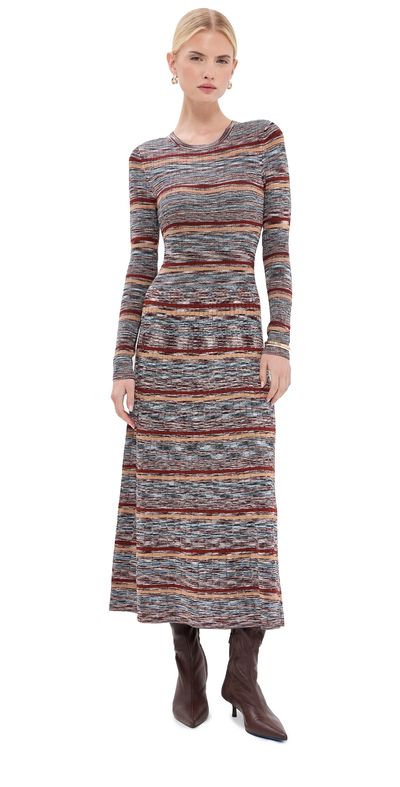 Veronica Beard Veronica Beard Nami Knit Dress Rust Multi