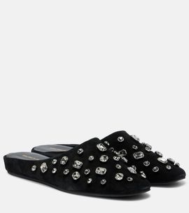 Veronica Beard Veronica Beard Narcisa crystal-embellished suede mules