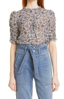 Veronica Beard Veronica Beard Natuka Floral Print Blouse