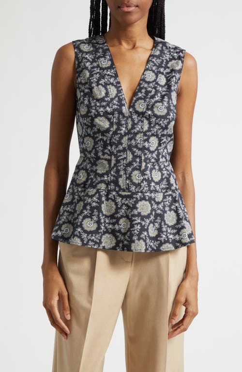 Veronica Beard Veronica Beard Nickelby Stretch Cotton Peplum Top