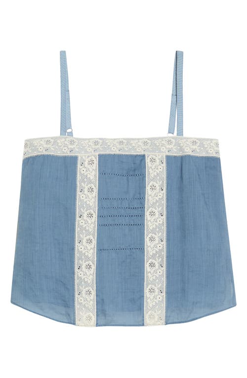 Veronica Beard Veronica Beard Olivana Floral Lace Trim Chambray Top