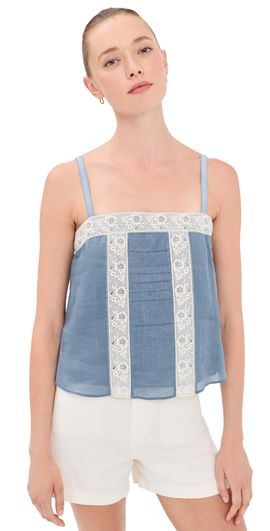 Veronica Beard Veronica Beard Olivana Tank Top Blue Steel