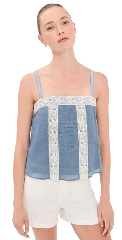 Veronica Beard Veronica Beard Olivana Tank Top Blue Steel