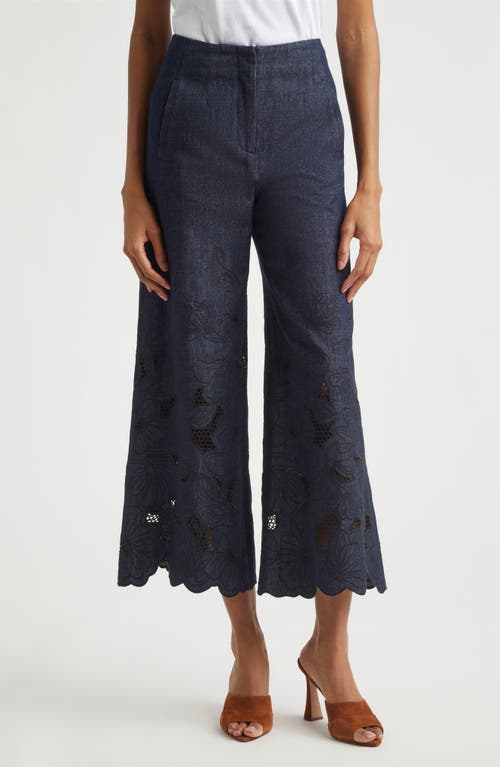 Veronica Beard Veronica Beard Osborne Wide-Leg Eyelet Pants