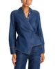 Veronica Beard Veronica Beard Perezzi Asymmetric Tie Waist Denim Shirt - 1