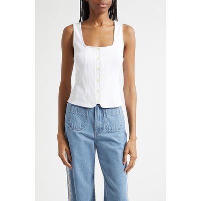 Veronica Beard Veronica Beard Quenby Stretch Cotton Square Neck Tank