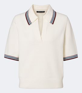 Veronica Beard Veronica Beard Quinelle knitted cotton-blend polo shirt