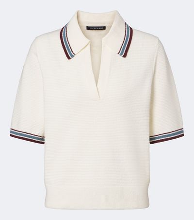 Veronica Beard Veronica Beard Quinelle knitted cotton-blend polo shirt