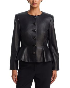 Veronica Beard Veronica Beard Quinn Peplum Leather Jacket