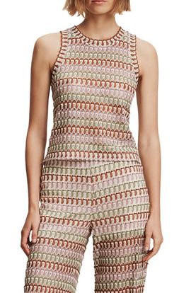 Veronica Beard Veronica Beard Rhett Stripe Crochet Knit Tank