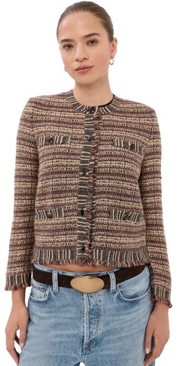 Veronica Beard Veronica Beard Sariyah Knit Jacket Burgundy Multi