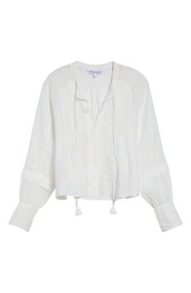 Veronica Beard Veronica Beard Sawyer Long Sleeve Lace Trim Top