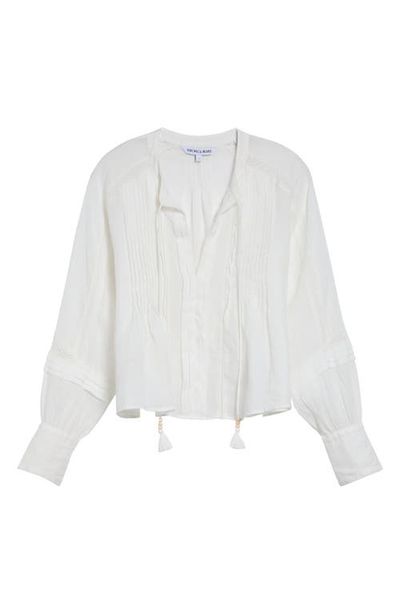 Veronica Beard Veronica Beard Sawyer Long Sleeve Lace Trim Top