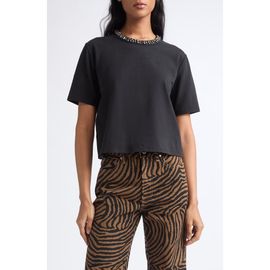 Veronica Beard Veronica Beard Sebastian Embellished Jewel Neck T-Shirt