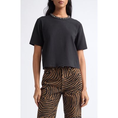 Veronica Beard Veronica Beard Sebastian Embellished Jewel Neck T-Shirt