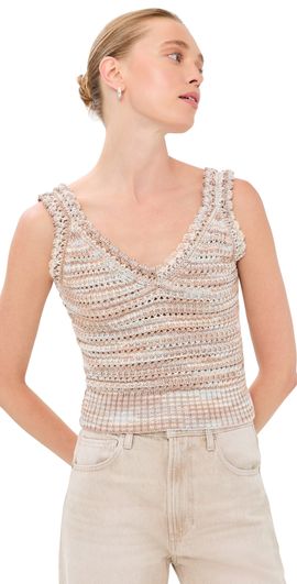 Veronica Beard Veronica Beard Selwyn Knit Tank Beige Multi