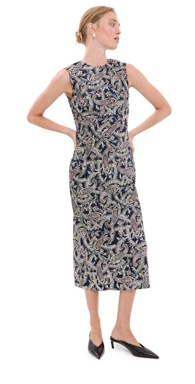 Veronica Beard Veronica Beard Sleeveless Midi Gemma Dress Navy Multi