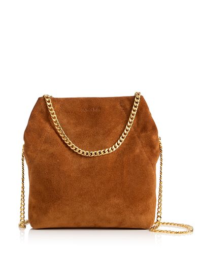 Veronica Beard Veronica Beard Slouch Small Suede & Leather Crossbody Bag