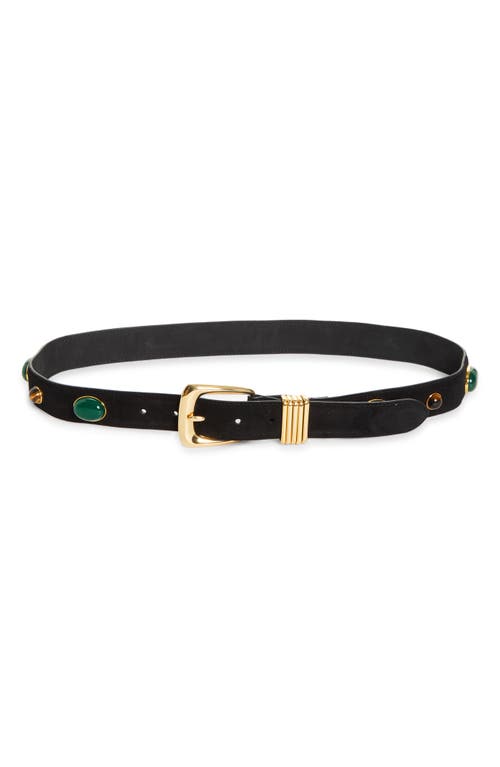 Veronica Beard Veronica Beard Stone Embellished Leather Arc Belt
