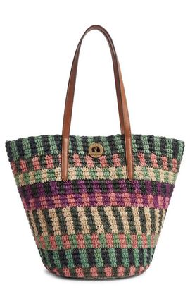 Veronica Beard Veronica Beard Stripe Raffia Tote