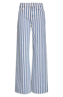 Veronica Beard Veronica Beard Taylor Stripe Wide Leg Jeans