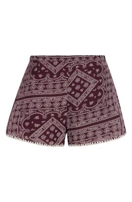 Veronica Beard Veronica Beard Tennison Bandana Print High Rise Cotton Blend Shorts