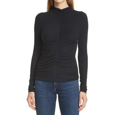 Veronica Beard Veronica Beard Theresa Ruched Mock Neck Top