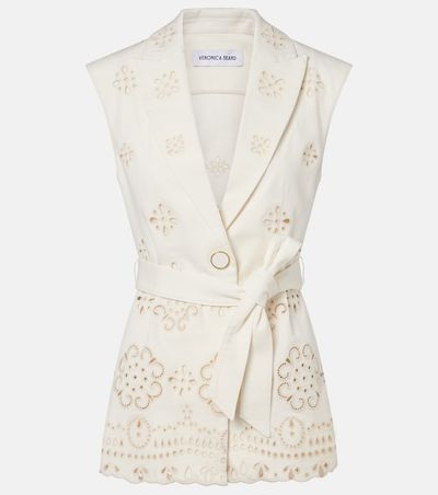 Veronica Beard Veronica Beard Townes eyelet cotton twill vest