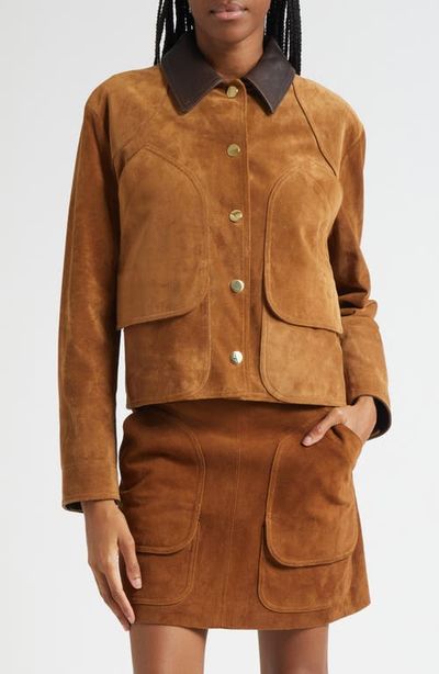 Veronica Beard Veronica Beard Walters Crop Suede Barn Jacket