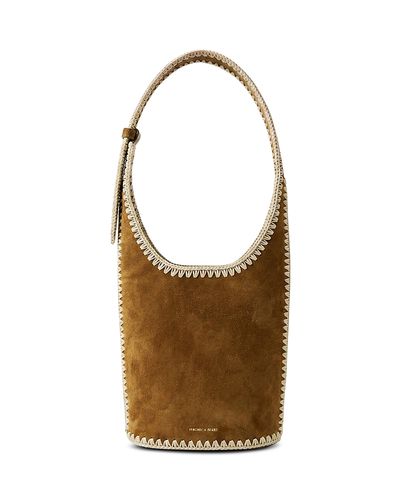 Veronica Beard Veronica Beard Whipstitch Loop Suede Shoulder Bag