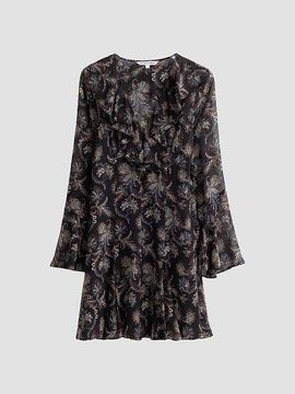 Veronica Beard Veronica Beard Women's Adrienne Paisley Silk Ruffle Minidress
