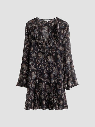 Veronica Beard Veronica Beard Women's Adrienne Paisley Silk Ruffle Minidress