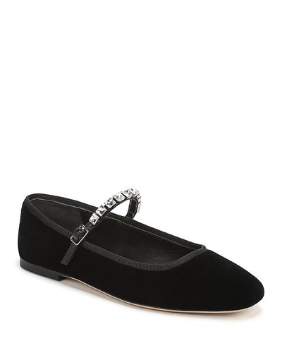 Veronica Beard Veronica Beard Women's Ellie Crystal & Velvet Mary Jane Flats