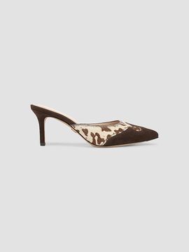 Veronica Beard Veronica Beard Women's Lisa 70MM Printed Calf Hair & Suede Mules