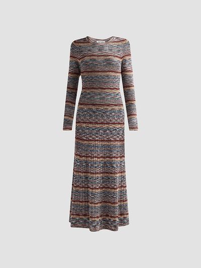 Veronica Beard Veronica Beard Women's Nami Striped Rib-Knit Midi-Dress