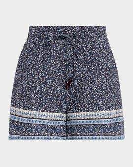 Veronica Beard Vivaldi Printed Drawstring Shorts