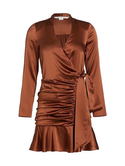 Veronica Beard Women's Agatha Silk Satin Wrap-Effect Dress