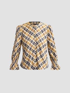 Veronica Beard Women's Ashlynn Plaid Cotton-Blend Blouse
