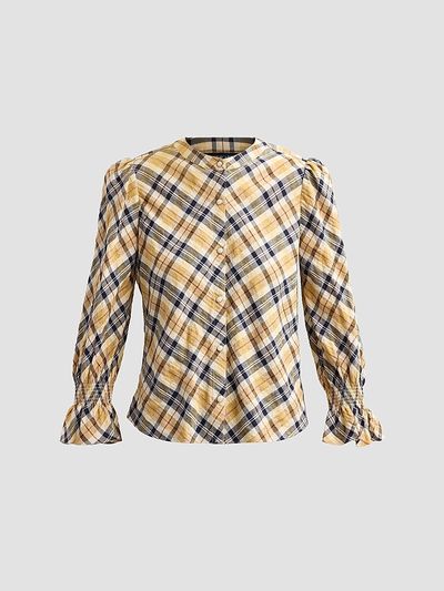 Veronica Beard Women's Ashlynn Plaid Cotton-Blend Blouse