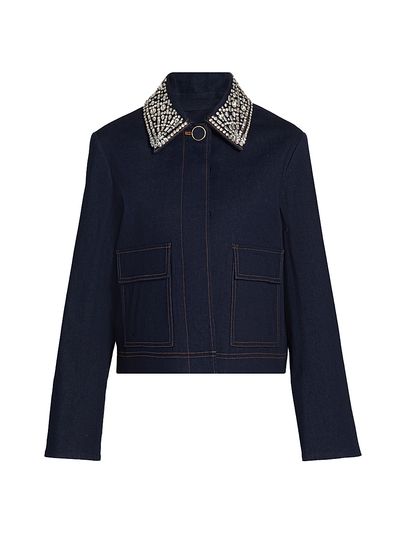 Veronica Beard Women's Barrington Denim Embellished Jacket